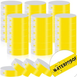 600 Count Yellow Paper Wristbands for Events Lightweight Wrist Bands for Concert Waterproof Identification Neon Wristbands for Party Adhesive Wristbands for Festival Admission