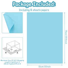 Wrapping Paper 6 Folded Sheets,6 Color Soild Color Gift Wrap Paper,Colorful Matte Plain Wrapping Paper Dual Surface Bulletin Board Poster Paper 51×75cm For Wrapping Painting Crafts All Occasion Decor (Red)