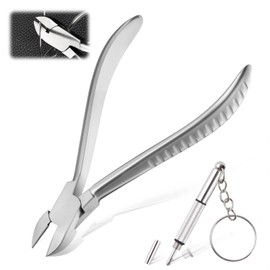 LEONTOOL Stainless Steel Screw Cutter for Glass, Spring Loaded Eyeglass Cutting Pliers 5.6 Inches Ultra Sharp Wire Cutters Flush Cut Plier Optical Eye Glasses Repair Kit with 3-in-1 Mini Screwdriver