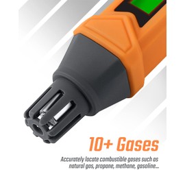 PT199 Natural Gas Leak Detector with Audible & Visual Alarm, Portable Gas Sniffer to Locate Combustible Sources Like Methane, Propane for Home(Includes Battery x2)-Orange
