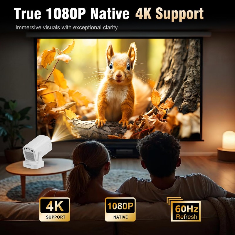 HY260 Pro Auto Focus Mini Projector, 330 ANSI, Native 1080P