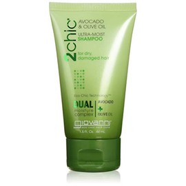 GIOVANNI 2chic Ultra-Moist Shampoo - Avocado & Olive Oil, Creamy Hydration Formula, Enriched with Aloe Vera, Shea Butter, Botanical Extracts, No Parabens, Color Safe - 1.5 fl oz