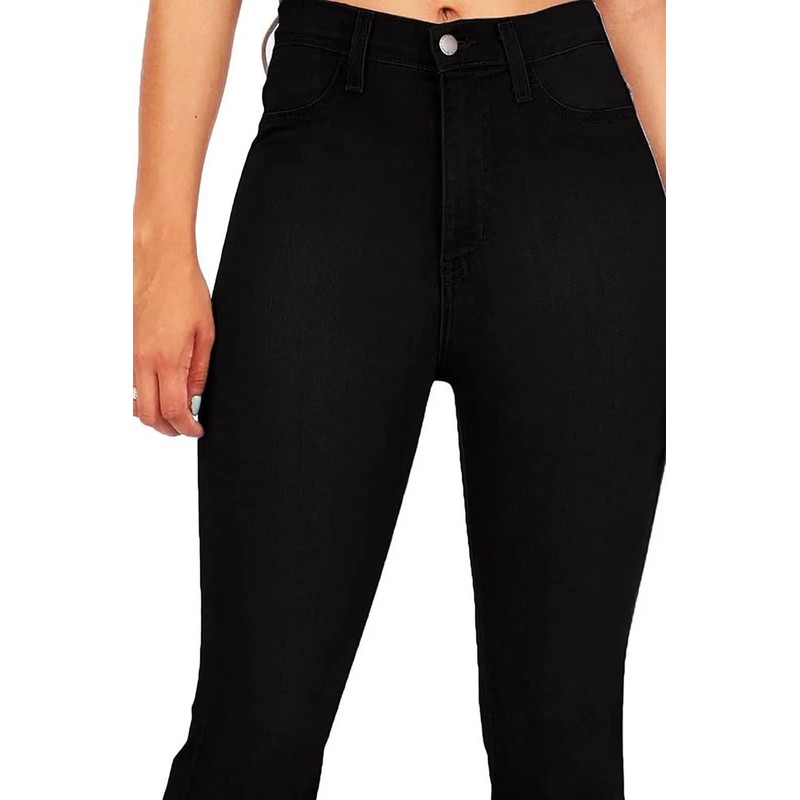 KDF Women's Black Bell Bottom Jeans for Women High Waisted