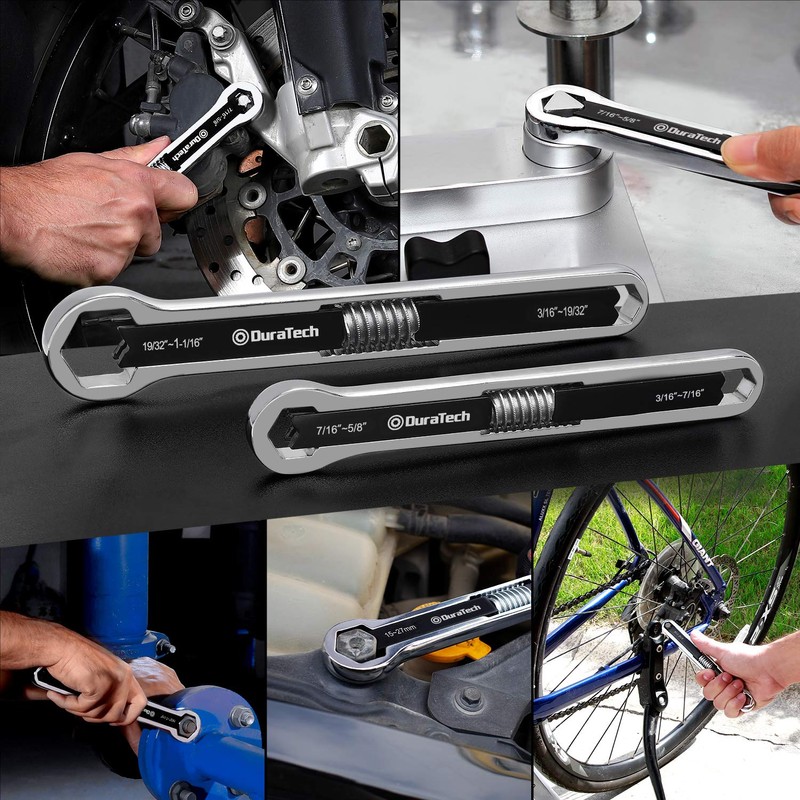 DURATECH Universal Wrench Set, Adjustable Wrench Set, SAE & Metric,