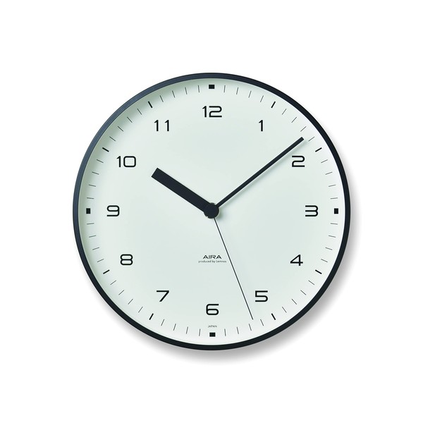 Lemnos LC18-03 WH Lemnos Wall Clock, AIRA AERA, Analog, Aluminum, White, White, φ7.9 x 1.6 inches (200 x 40 mm)