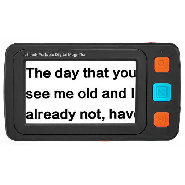 4.3 Inch Handheld Digital Magnifier LCD Display Magnification 4-32X Low Vision Reading Aid with Enhanced 17 Color Modes (Black)