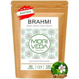 MoriVeda Brahmi Capsules with Brahmi Plant Powder (Bacopa Monnieri) 60 Day Supply Vegan & Gluten Free (Pack of 120)