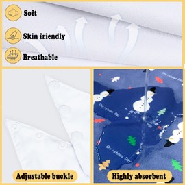 MatFirsmo Adult Drool Bibs Special Needs, 3 PCS Soft and Absorbent Adult Bandana Bibs with Adjustable Snaps, Adult Bibs for Eating for Elderly Men Women Teens