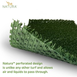 Natura PowerRun 10376954 Outdoor Artificial Grass for Dogs, Turf Grass Patch Blends in with Natural Grass, Keeps Paws and Homes Clean, 3 ft. by 4 ft., Green
