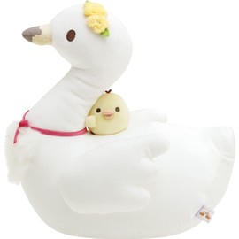 San-X Rilakkuma MF87201 Swan and Golden Flower Plush Cushion