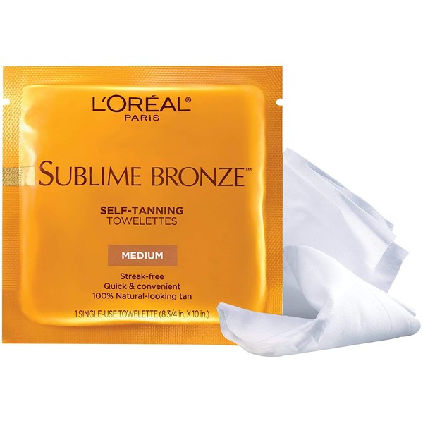 L'Oreal Paris Sublime Bronze Self-Tanning Body Towelettes, 6-Count (Pack of