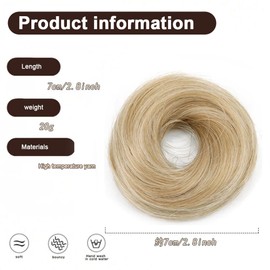 FDEETY Echthaar Dutt Haarteil für Damen Haarteil Mit Gummiband Braids Extensions Hochwertige Haarverlängerung(D)