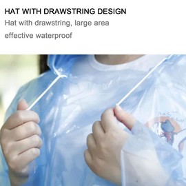 DKDDSSS 6 Pack Disposable Rain Ponchos, Waterproof Poncho, Lightweight Raincoat with Drawstring Hood Women Men, Emergency Plastic Raincoat for Adults, Clear