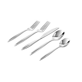 Godinger Flatware Set Cutlery, 4 Each Dinner Fork, Dinner Knife, Dinner Spoon, Salad Fork, And Teaspoon Milano Satin by Godinger - 20 Piece Set