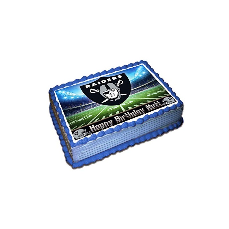 Raiders Cake Topper 1/2 11.7 x 17.5 Inches Birthday Cake