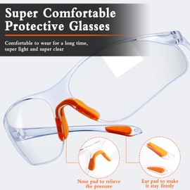 dafuhao 15 Pack of Safety Industrial Goggles, Anti Scratch Spectacles Glasses with Clear Lenses and Rubber Nose Grips for DIY, Lab, Welding, Grinding, Cycling,Laboratory