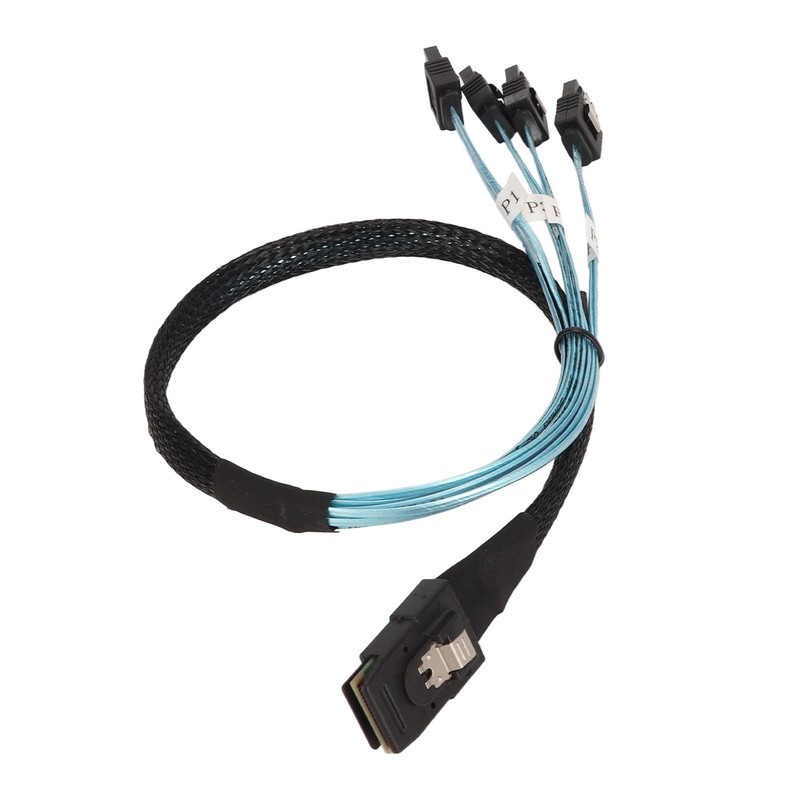 Mini SAS to 4 SATA Cable 7Pin 12Gbps Tinplated Copper