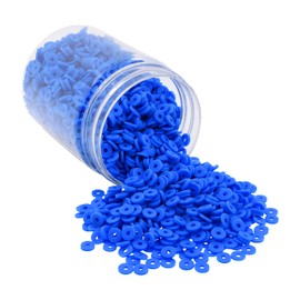Mandala Crafts 6mm Blue Heishi Beads Kit for DIY Craft - 3000 Flat Polymer Clay Disc Beads for Jewelry Making Round Spacers, Necklaces and Friendship Bracelets Making