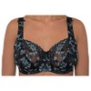 Gemm Ladies Black Turquoise Embroidered Large Bosom Lace Underwired Firm