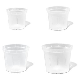 rePotme Orchid Pot Growers Assortment (8 Slotted Clear Orchid Pots - 2 Each of 3, 4, 5, 6 Inch) - Premium Orchid Planters, Orchid Pots with Holes for Repotting