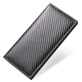 Phlox Long Wallet, Genuine Leather, Men's, Women's, Brand, Thin, Carbon, Thin, Card, Ykk, Stylish, Cover, Popular, Ultra Thin Wallet, Black, Black x Carbon Leather