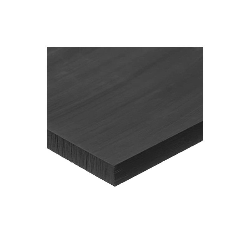 UHMW Polyethylene Plastic Sheet, Recycled, Black, 3/8 in Thick x
