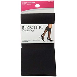 Berkshire Plus Size Women's Queen Sheer Graduated Compression Trouser Sock, Black