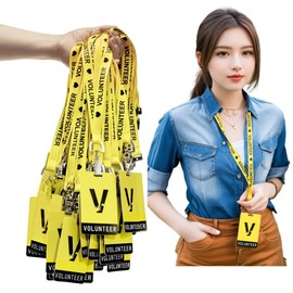 50 Sets Event Staff Cards with Lanyards Event ID Card Holder (Yellow) Yellow Volunteer Badge ID Breakaway