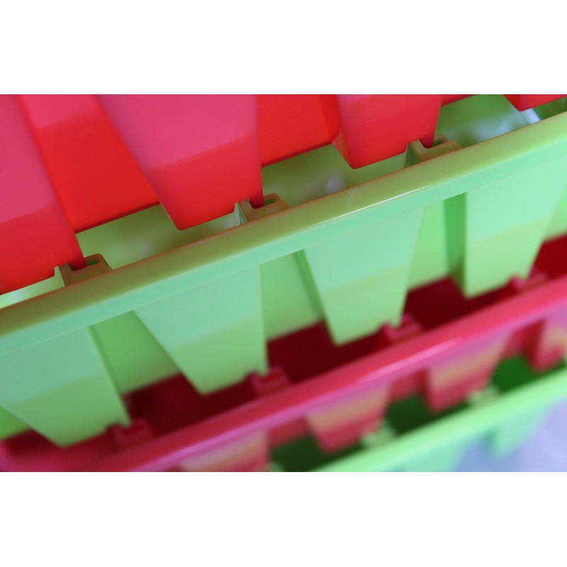 Basicwise Set of 2 Plastic Storage Stacking Bins, Green,QI003255G