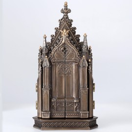 8.13 Inch Calvary Triptych Cold Cast Decorative Figurine, Bronze Color