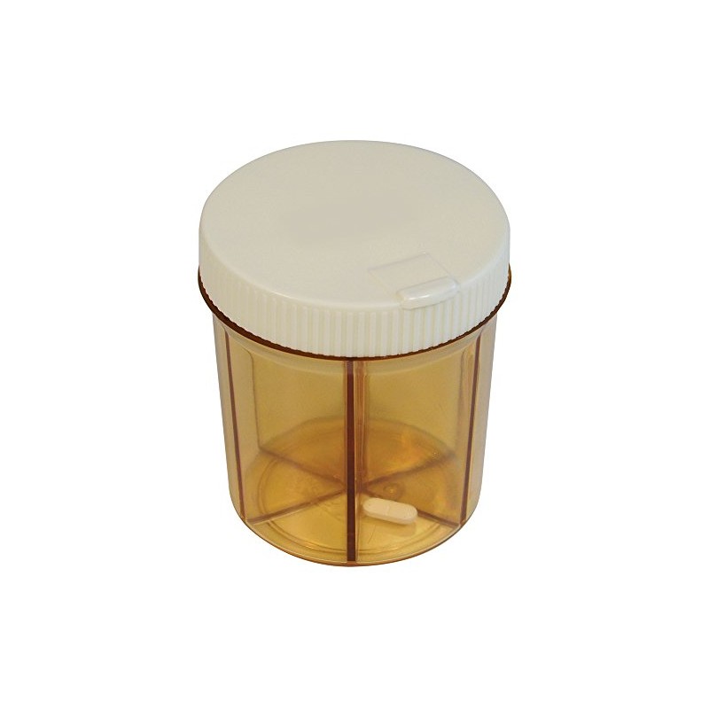 6 Section Pill Dispenser Tablet Box Organiser, Rotating top and