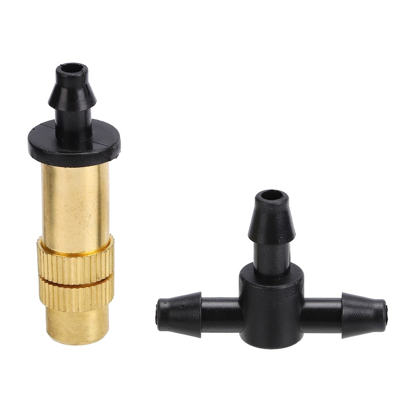 30Pcs Adjustable Copper Atomizing Nozzles with Tee Connectors Garden Cooling