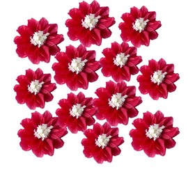 12pcs 8in 10in Paper Flowers Tissue Flowers Pom Paper Pom Poms Hanging Paper Flowers Wall Backdrop Wedding Party Flower Decorations DIY Art Craft Blooms for Birthday Baby Shower Nursey Decor red