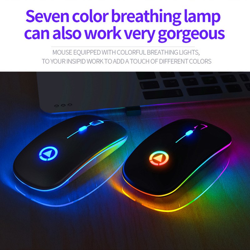 Mouse Plug and Play Portable Silent Rechargeable Illuminated Wireless Office