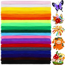 200PCS Pipe Cleaners, 20 Color Pipe Cleaners Chenille Stem, Fuzzy Sticks Pipe Cleaners Craft Supplies for DIY Arts Crafts Project