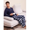 Ekouaer Men's Pyjamas Set Cotton Long Sleeves Pjs Loungewear Plaid