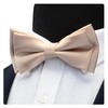 Champagne Bow Tie and Pocket Square Cufflink Sets Mnes Wedding