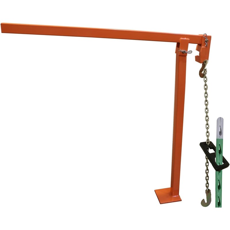 T Post Puller Plate with 47in Chain - Heavy-Duty Steel