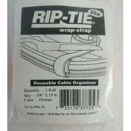 Rip-Tie Lite Wrap Strap Reusable Cable Organizer Roll 3/8"x15ft W-15-PRL-O 26-5