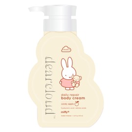 dearcloud x Miffy Daily Repair Body Cream – Vitamin E & Hyaluronic acid - Korean Moisturizer & Body Lotion for Dry Skin - Candy Apple (16 fl oz)