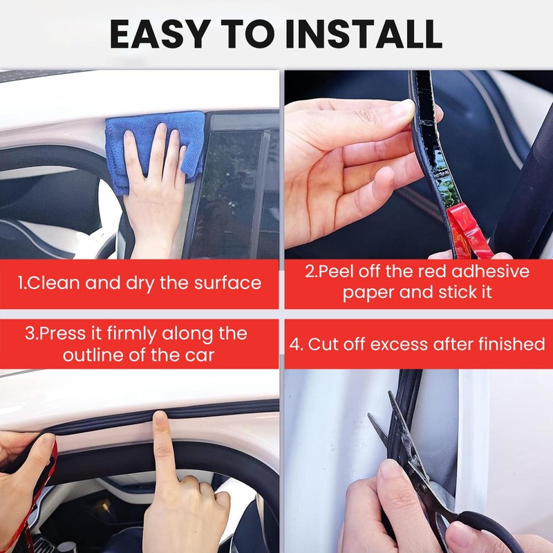 Car Door Rubber Seal Strip Automotive Weather Stripping Double Layer
