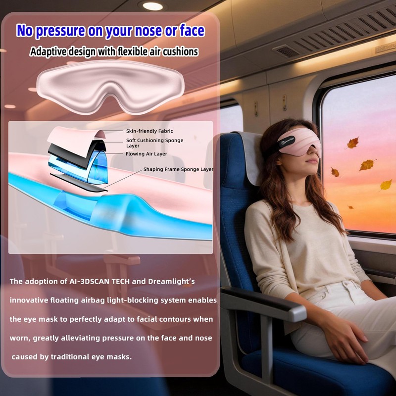 Silky-Touch 3D Bionic Airbag Sleep Mask, Blackout Luxury Smooth Eye