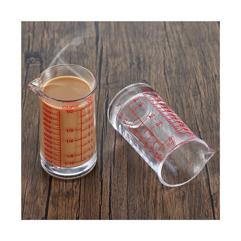 Ackers 4oz Glass Measuring Cup – Shot Glass with Ounce,Ml,Cups