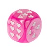 WeLoveDice - Dice Pink with White Hearts - Made in