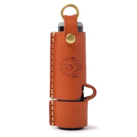 HUKURO Lip Case, Compatible with Shachihata Cover, Men's, Women's, Leather, Made in Japan, orange