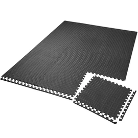 TecTake Protector mat set fitness mat | Non-slip, dirt-resistant | Connecting system for add-ons - different quantities and colours (12x black | no. 402255)