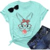 Happy Easter Cute Women's Cotton Sleeveless T-Shirts with Easter Bunny