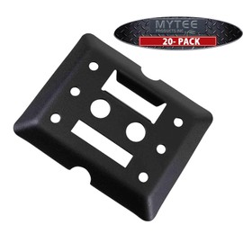 Mytee Products (20 Pack E-Track Tie Down Mini Trailer Plates 6" x 5", 2 Etrack & 2 F Track Slots Heavy Duty Black Steel, Bolt-on Etracks Cargo Tie-Downs for Trucks, Vans, Trailers, Boats