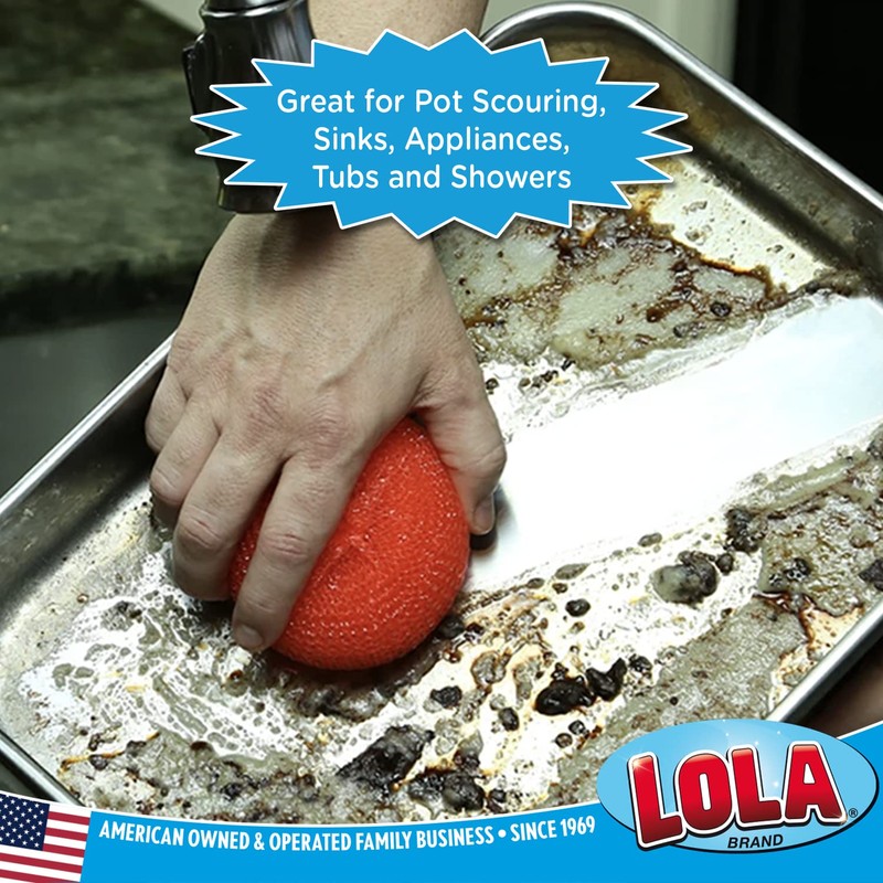 LOLA Plastic Mesh Scouring Pads - 18 Pack, 3.375" x