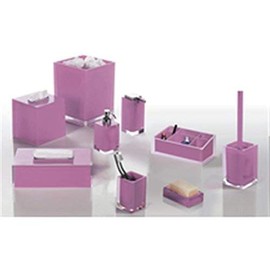 Gedy by Nameeks Rainbow Toilet Brush Holders Lilac RA33 Contemporary Resin Italian Bathroom Accessories Set